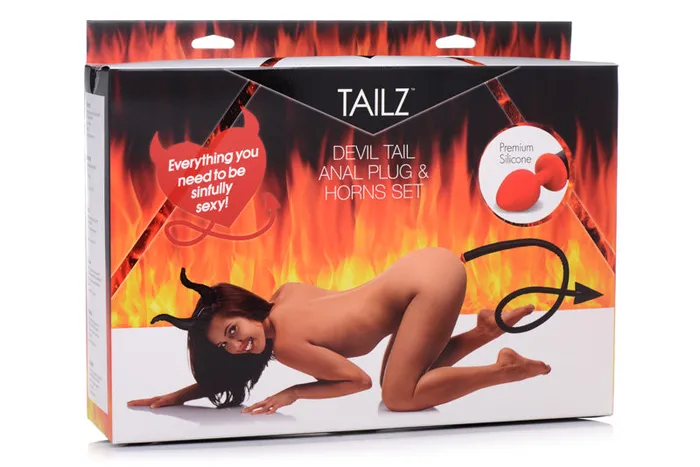 Devil Tail Anal Plug and Horns Set XR Brand Anal