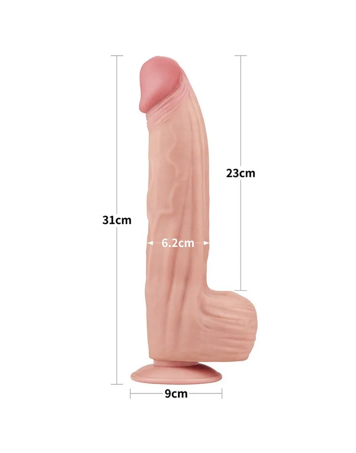 Dildos | Lovetoy Lovetoy - Dildo - Sliding Skin Dildo - Lengte 31 cm - Lichte Huidskleur