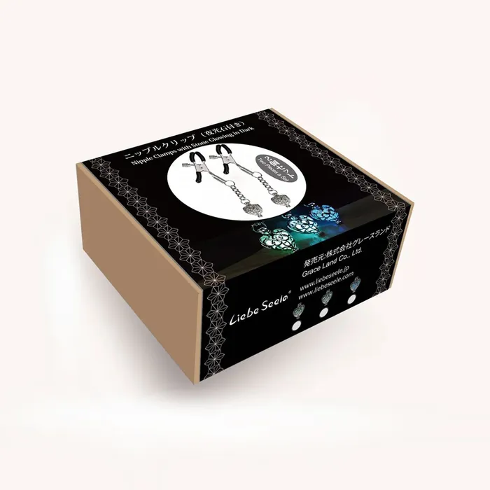 Female Sex Toys | Liebe Seele Liebe Seele - Tepelklemmen Met Glow-in-the dark steentje In hartje - Blauw