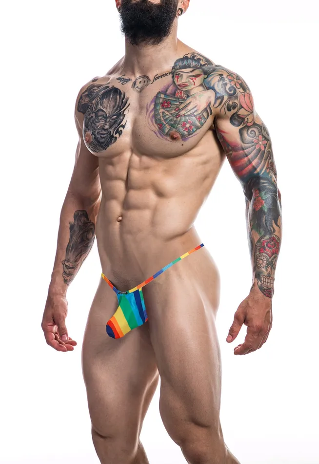 Male Sex Toys Cut4Men Herenstring met Penis Pouch Rainbow Cut4Men