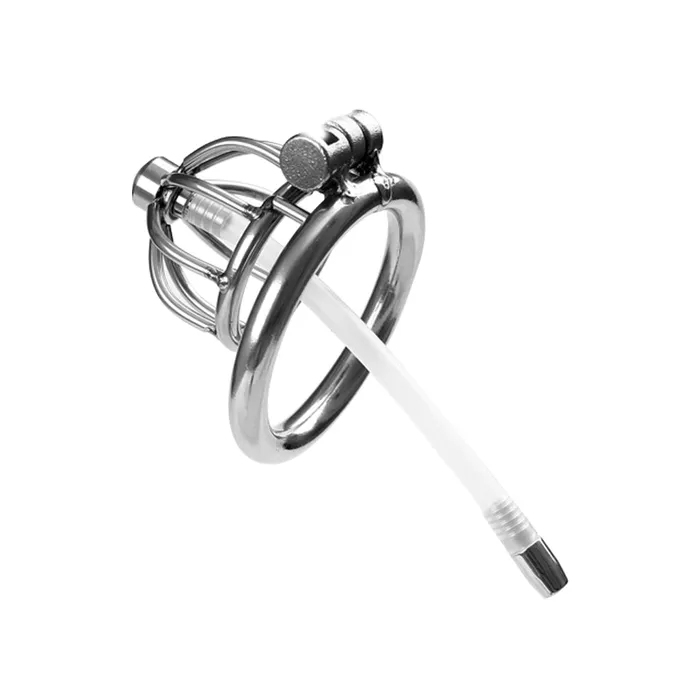 Male Sex Toys | Fixxx Fixxx - Archie - Kuisheidskooi met Penisplug - RVS - Diameter Ring 45 mm of Ø 50 mm - Afsluitbaar