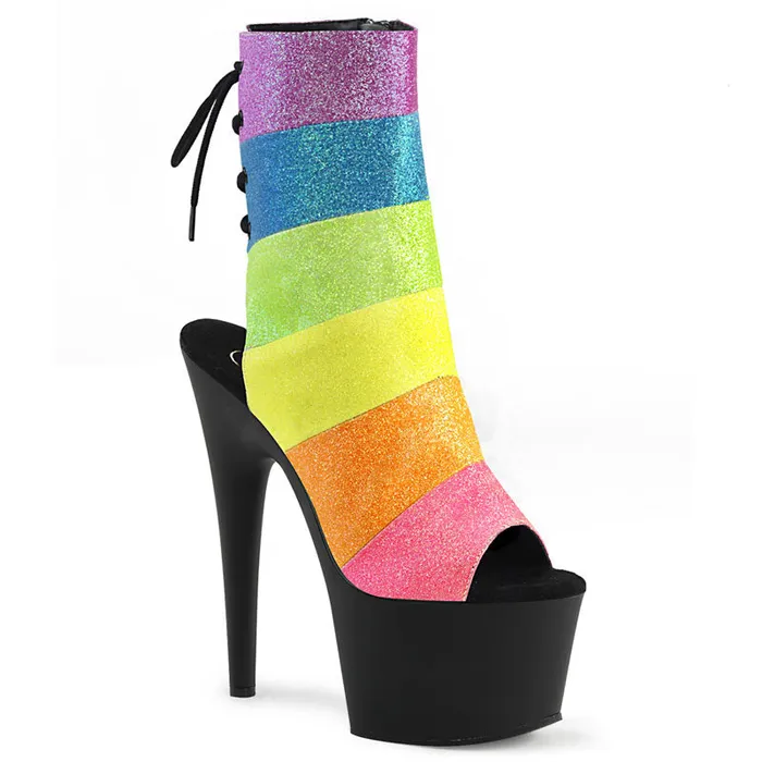 Pleaser Anal ADORE1018 Rainbow Glitter Heel