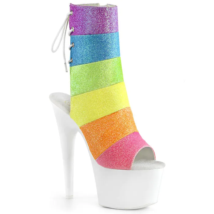 Pleaser Anal | ADORE-1018 Rainbow Glitter Heel