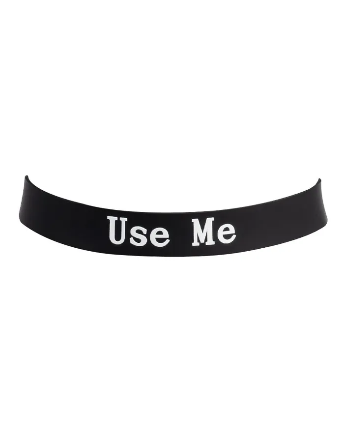 Rimba Vibrators | Rimba - Halsband - Collar Met Tekst - USE ME - Siliconen - Zwart