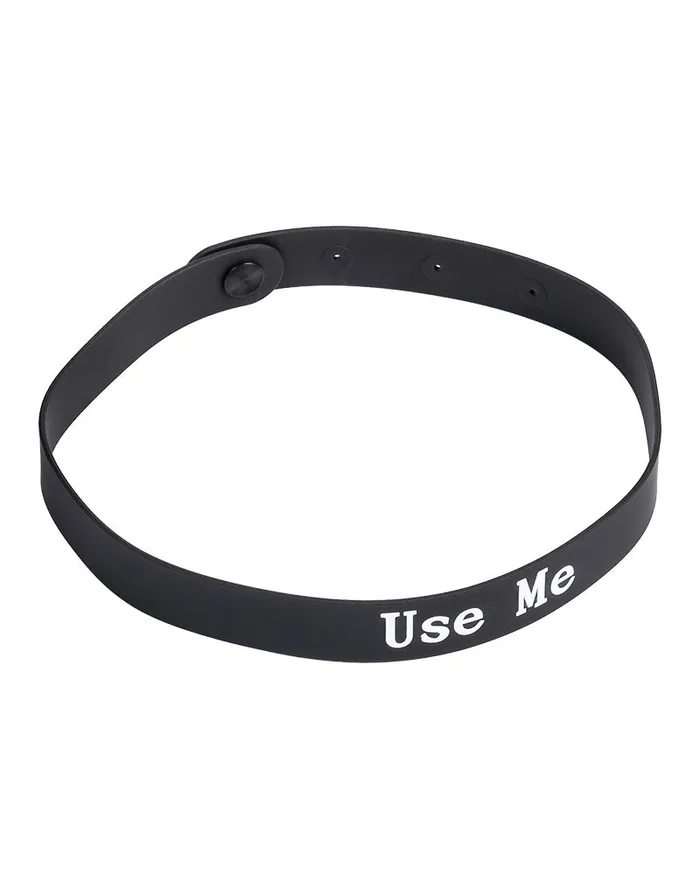 Rimba Vibrators | Rimba - Halsband - Collar Met Tekst - USE ME - Siliconen - Zwart