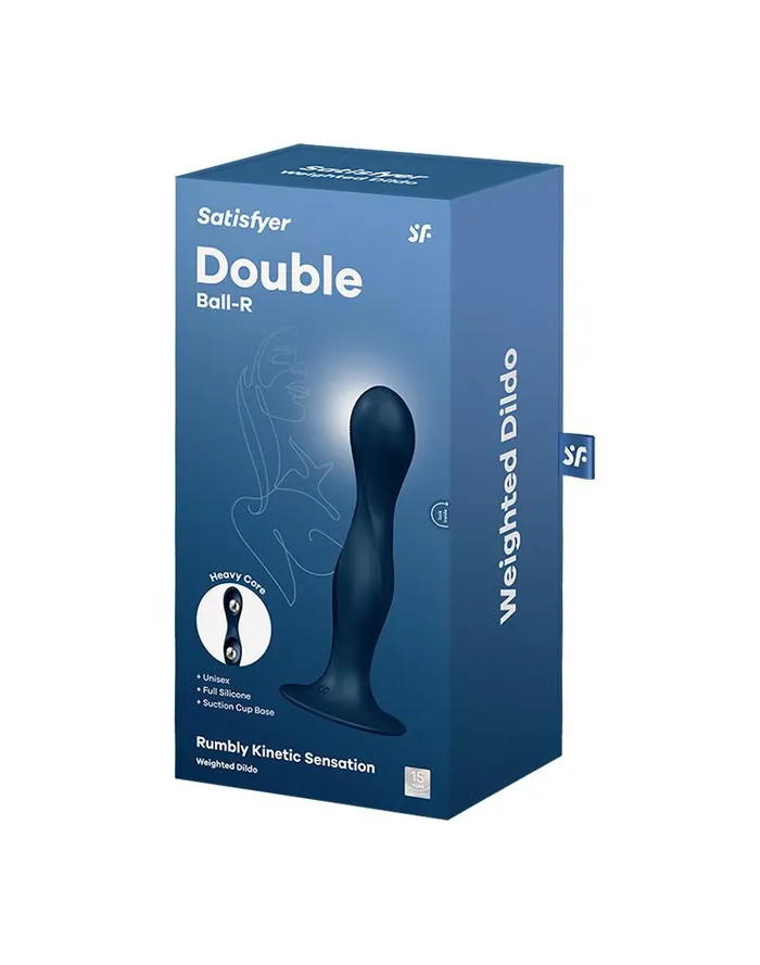 Satisfyer - Double Ball-R -  Verzwaarde Dildo met Bewegende Metalen Kogels - Blauw | Satisfyer Dildos