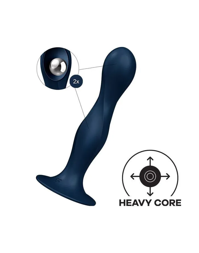 Satisfyer - Double Ball-R -  Verzwaarde Dildo met Bewegende Metalen Kogels - Blauw | Satisfyer Dildos