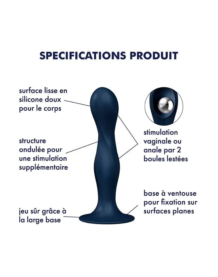 Satisfyer - Double Ball-R -  Verzwaarde Dildo met Bewegende Metalen Kogels - Blauw | Satisfyer Dildos