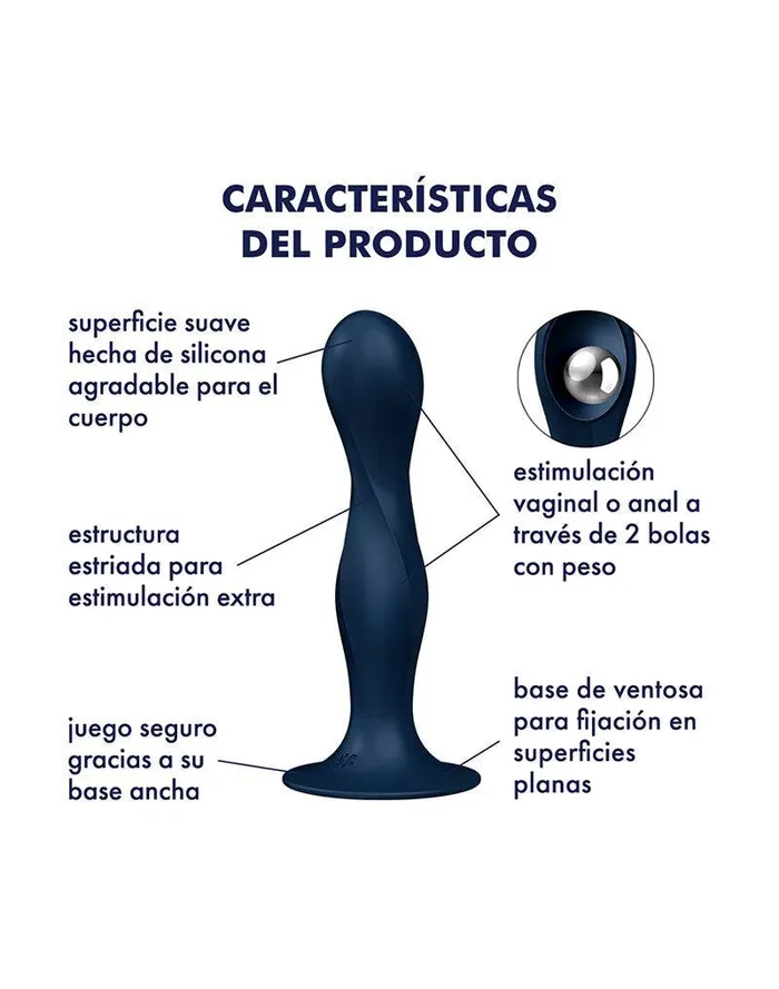 Satisfyer - Double Ball-R -  Verzwaarde Dildo met Bewegende Metalen Kogels - Blauw | Satisfyer Dildos