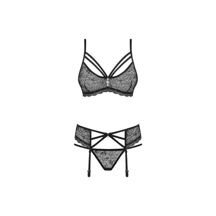 Set di Lingerie Obsessive 818-SEG-1 Nero S/M | Obsessive Anal Set di Lingerie Obsessive 818-SEG-1 Nero S/M | Obsessive Anal