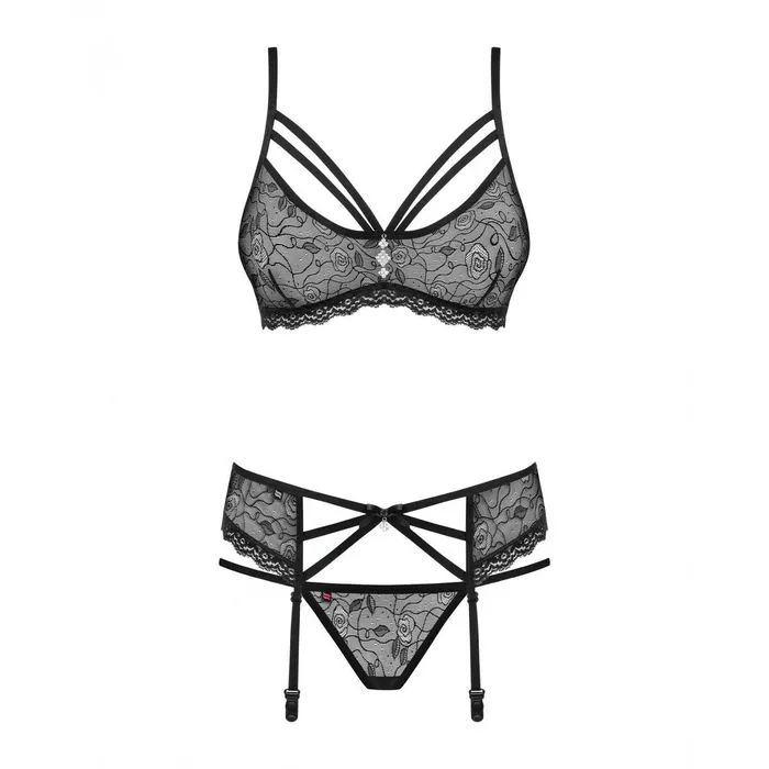 Set di Lingerie Obsessive 818-SEG-1 Nero S/M | Obsessive Anal Set di Lingerie Obsessive 818-SEG-1 Nero S/M | Obsessive Anal