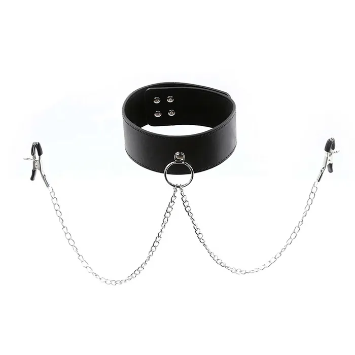 Smart Moves Collar met Tepelklemmen aan Ring Zwart Smart Moves Male Sex Toys Smart Moves Collar met Tepelklemmen aan Ring Zwart Smart Moves Male Sex Toys
