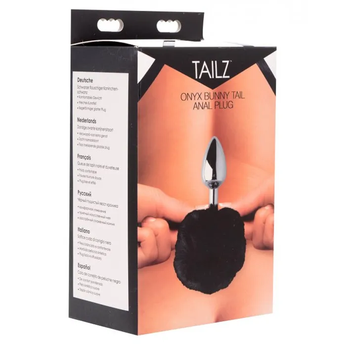 XR Brand Onyx Bunny Tail Anal Plug Black Anal